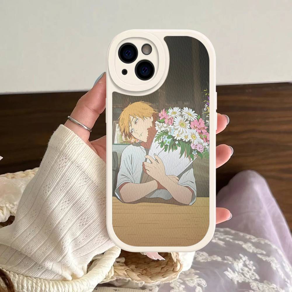 Аниме Человек-бензопила Комиксы Кожаный чехол для телефона Для IPhone 16 16e 15 14 13 12 11 Pro Max Plus Mini Чехол