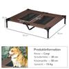 Large Raised Dog Bed Cat Elevated Lifted Cooling Portable Camping Basket Outdoor Indoor Mesh Pet Cot Metal Frame Brown
