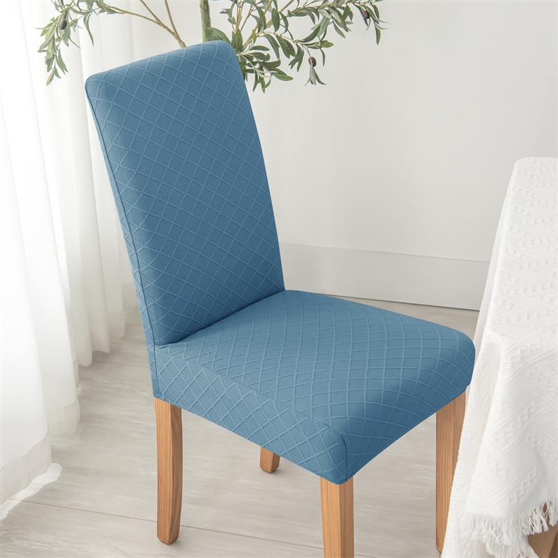 1pc Elastic Dust-proof Dining Chair Cover Solid Color Non-slip Seat Cushion Universal Simple Chair Slipcover for Hotel Banquet