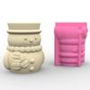 Рождественская форма для снеговика из силикона для DIY-поделок, прочные формы для снеговика-цветочного горшка, праздничные украшения, форма для смолы для цветочного горшка