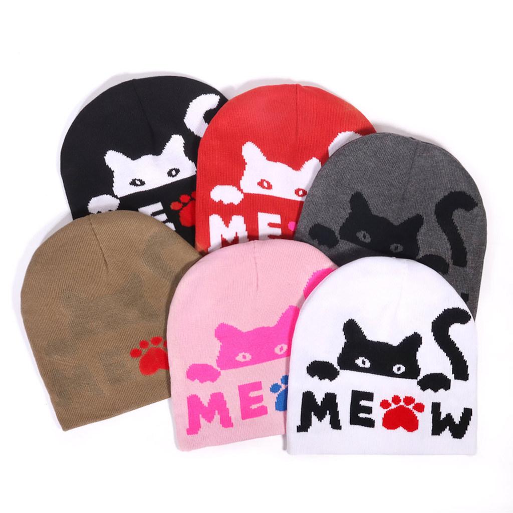 Cat Animal Pattern Knitted Beanie Hat For Women Men With Warmth And Stylish Streetwear For Fall Winter