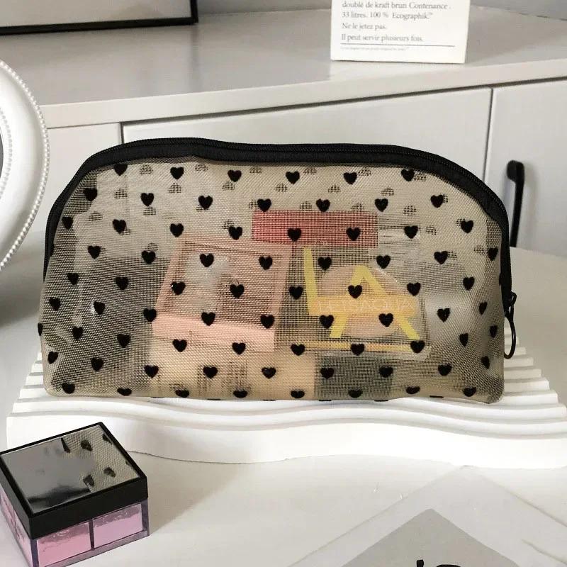 1PCS Transparent Toiletry Wash Bags Mesh Makeup Case Organizer Storage Pouch Casual Make Up Women Neceser Travel Cosmetic Bag