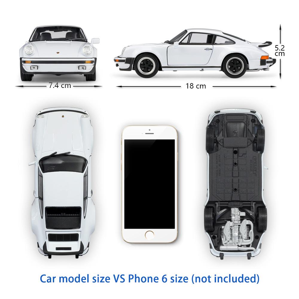 Масштаб 1/24 Welly Porsche 911 Turbo3.0, модель автомобиля из сплава, литье под давлением, металлические игрушечные автомобили, модель автомобиля, коллекция высокой имитации, детские подарки