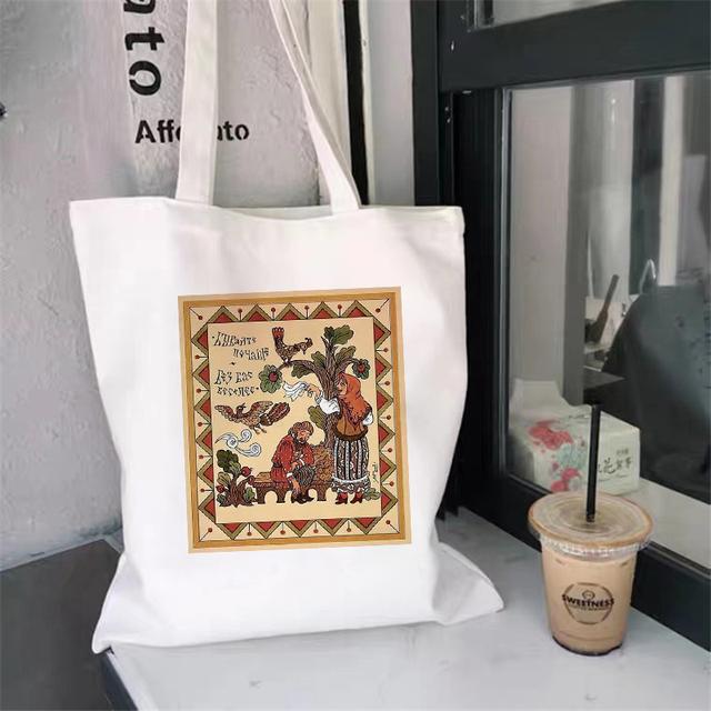 2022 Женская сумка для покупок, белая серия по охране окружающей среды, многоразовая сумка Harajuku Commuter, простая модная сумка большой вместимости