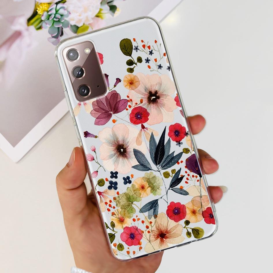 Чехол для Samsung Note 20 5G SM-N981B Популярный Цветок Тонкий Мягкий Силиконовый Чехол для Телефона для Samsung Galaxy Note20 Ultra 5G Funda Capa