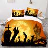 Halloween Pattern - Digital Printed Duvet Kit - Polyester - Bedroom Decoration -1 Bed Cover +2 Pillowcase (no Pillow Core)