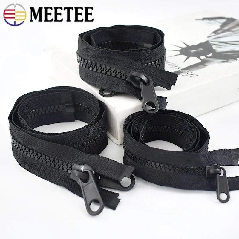 Meetee 5# 8# 10# Resin Zipper 60-200cm Outdoor Tents Double Sided Pull Plastic Zippers Large Zip Repair DIY Sewing Accessories