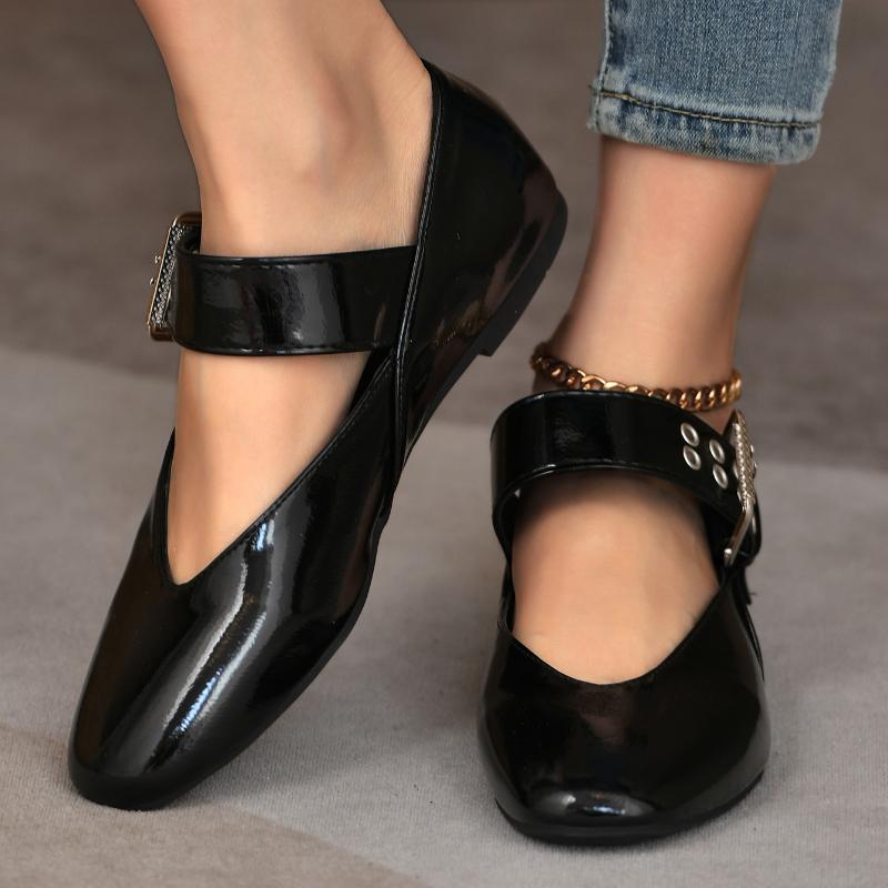 Сандалии на низком квадратном каблуке, новые женские туфли в стиле ретро с круглым носком и закрытым носком, осенние элегантные сандалии с искусственной текстурой для женщин