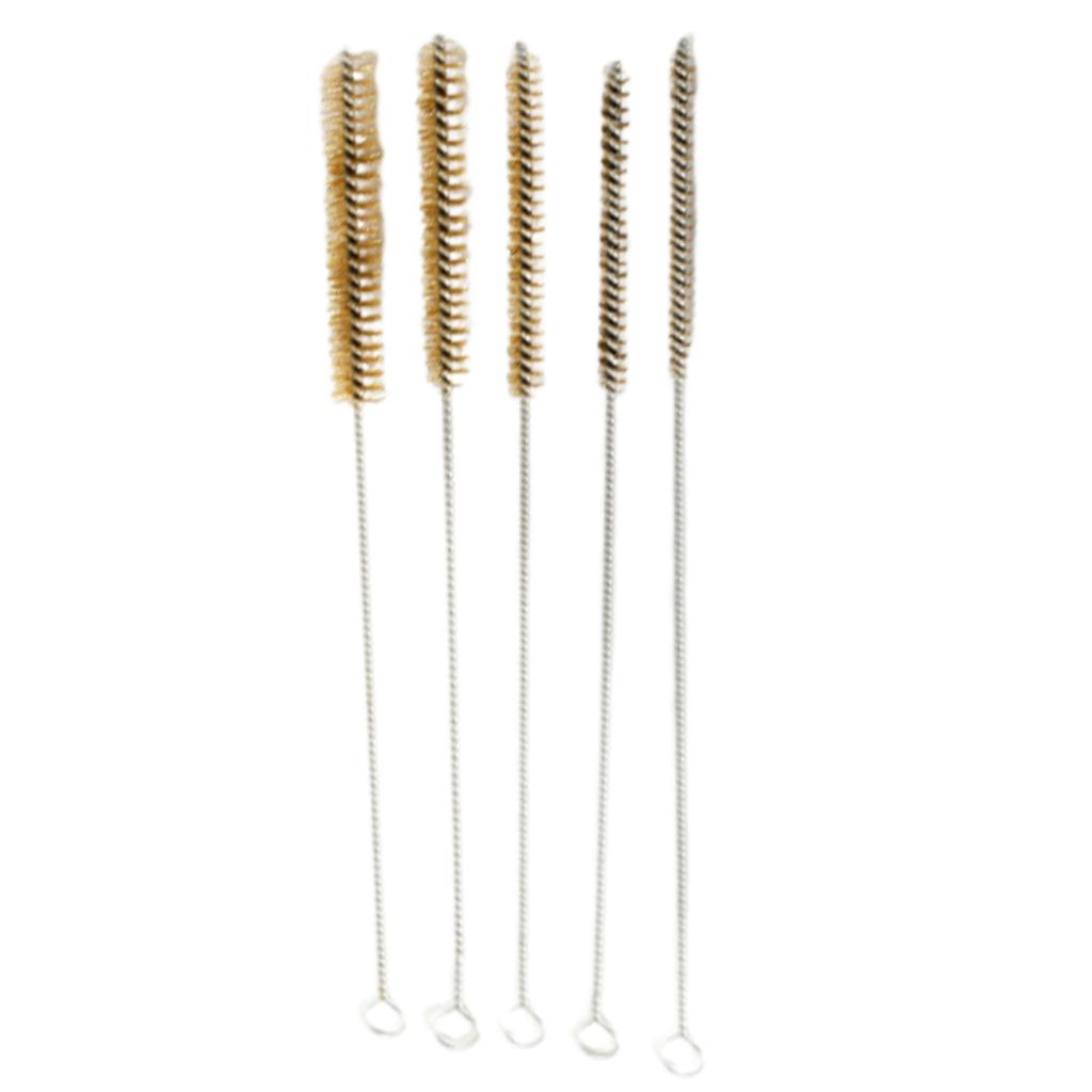 Набор из 5 латунных щеток для чистки труб, щетки из латунной проволоки с длинной ручкой для очистки отверстий цилиндров 6 15 мм