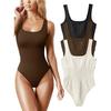 Seamless Threaded Vest Waist Lift Hip Shape Crew Neck Onesie Belly
