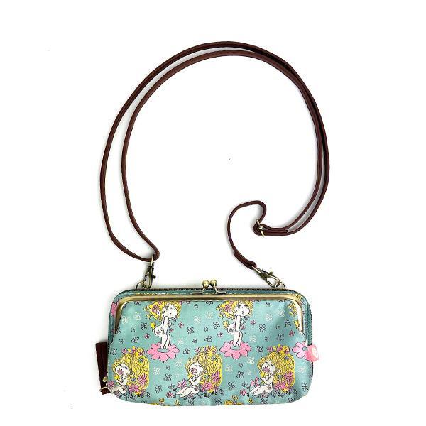 Mizumori Ado Jacquard Wallet Shoulder Bag Hana Mint Ado-chan