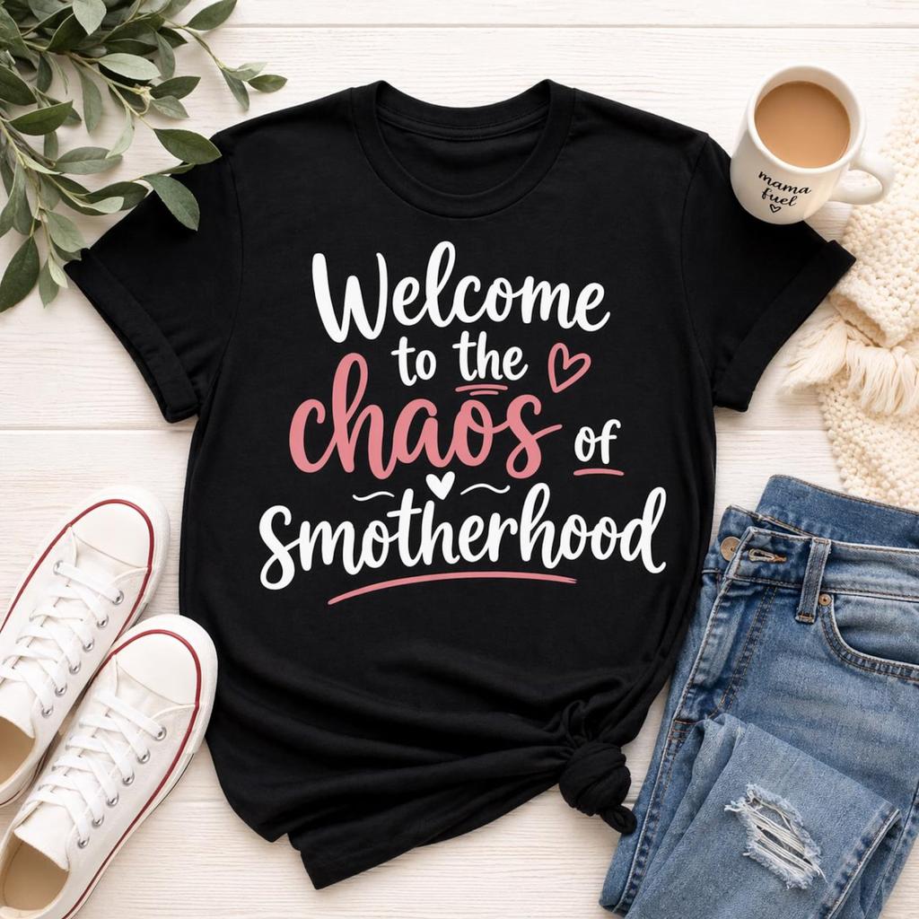 Welcome to the Chaos of Smotherhood Shirt, Funny Mom Shirt, Mom Life Tee, New Mom Gift, Motherhood Shirt, Cute Mom Graphic Tee