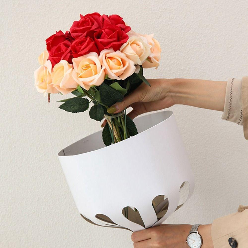 10 шт. Водонепроницаемый букет, стереотипная крафт-бумага, круглый букет, упаковка, подкладка, свадьба