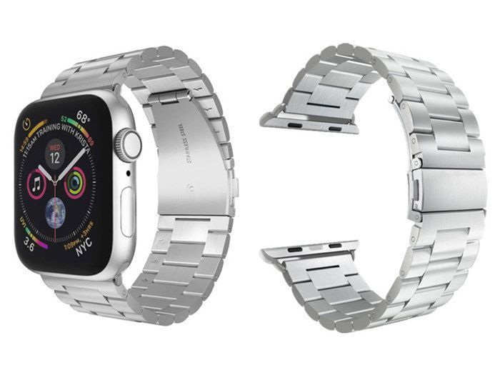 Bracelet acier pour apple watch série 3 4 6 7 8 se ultra 42mm 44mm 45mm 49mm - Couleur: Argenté