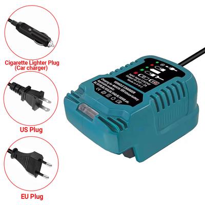 Для Makita 18V Литиевое зарядное устройство для аккумулятора со штекером прикуривателя Светодиодный индикатор Мини автомобильное зарядное устройство для Makita BL1850 BL1830
