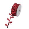Multi Color Satin Ribbon Ultrasonic Cut Foliage Ribbon Handmade Bow Leaf Trim  Tree Ornament
