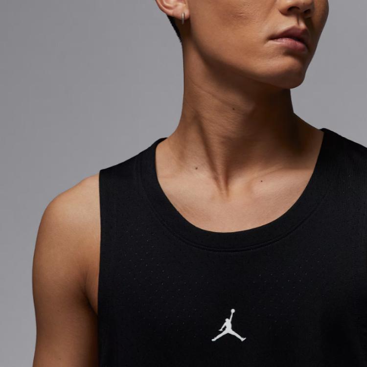 Jordan Спортивная майка Dri-FIT Простая Удобная Без рукавов Однотонная Баскетбольная Мужская Топы Черный Белый HF9950-010