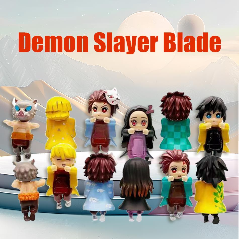 New Party Angel Demon Slayer Series Blind Box Car Decoration Desktop Computer Screen Cupid Hand Fashion Play Doll Birthday Gifts
