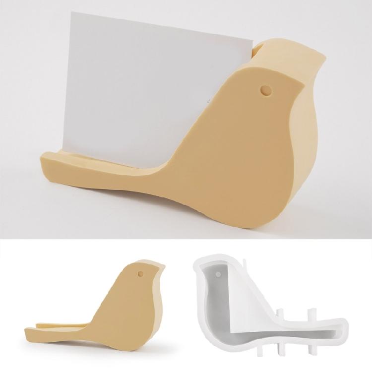 Artisanal Bird Card Holder Mold Cement Moulds for Resin Casting Safe Silicone Texture for Desk Decors Hand-Making Tool