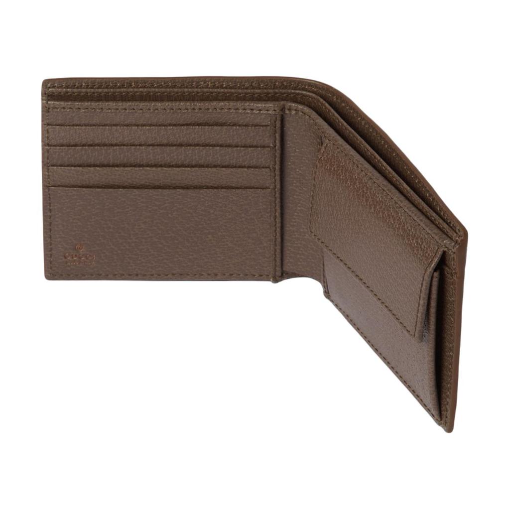Gucci Logo GG Detail Ceramic Effect Canvas Wallet Men wallet Beige Dark-Brown 768244-FACQC-9773