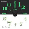 3D DIY Acrylic Luminous Mirror Surface Wall Sticker Clock Living Room Decor