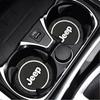 1/2pc Auto Emblem Water Cup Slot Mat Silicone Car Coasters Accessories For Jeep Renegade Compass Wrangler Patriot Grand Cherokee