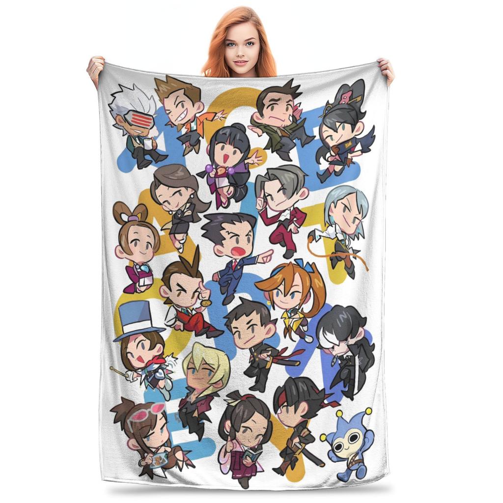 Судебная игра Ace Attorney Аниме Фланелевое одеяло Феникс Райт Одеяла для дома Спальни Легкое Тонкое Для улицы Дышащее