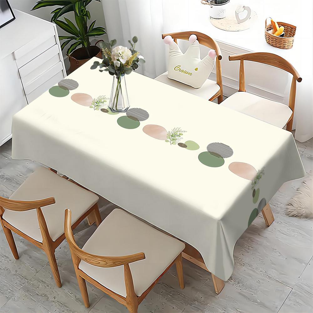 JIT + 1pc polyester tablecloth, simple geometric pattern tablecloth, rectangular multi-color printed tableclothzyc