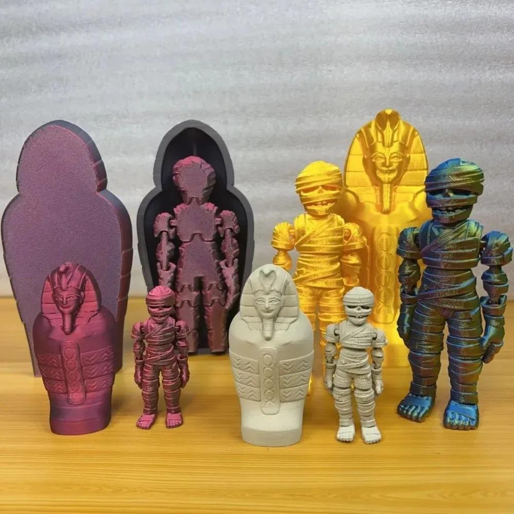 3D-печатная модель игрушки Мумия Декоративные подарки Египетский Фараон Декоративное украшение Реалистичная подвижная Мумия + Набор Сфинкс