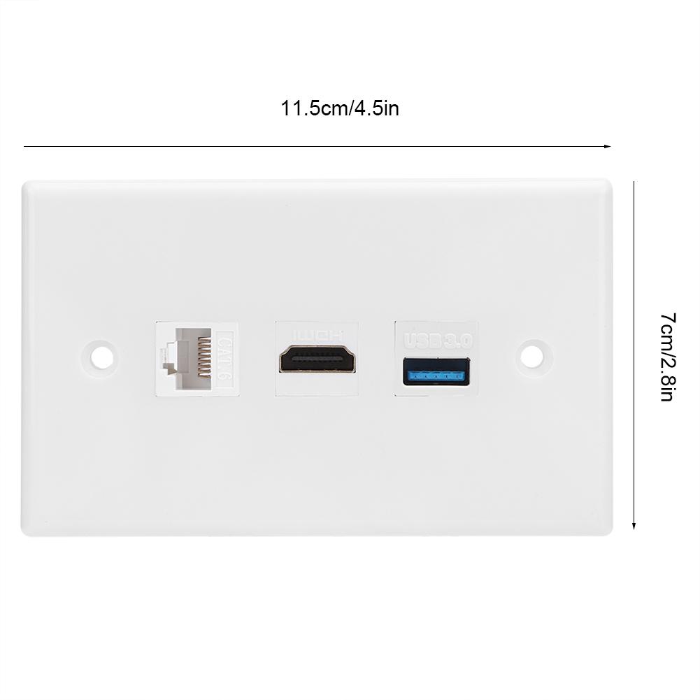 Бытовая панель интерфейса CAT6 HDMI USB3.0 с зажимом на настенной пластине, стандарт США