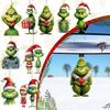 1/7Pcs Christmas Tree Ornaments Cartoon Green Elf Tree Hanging Decoration Acrylic Xmas Pendant for Holiday Car Window Wall Tree Decor