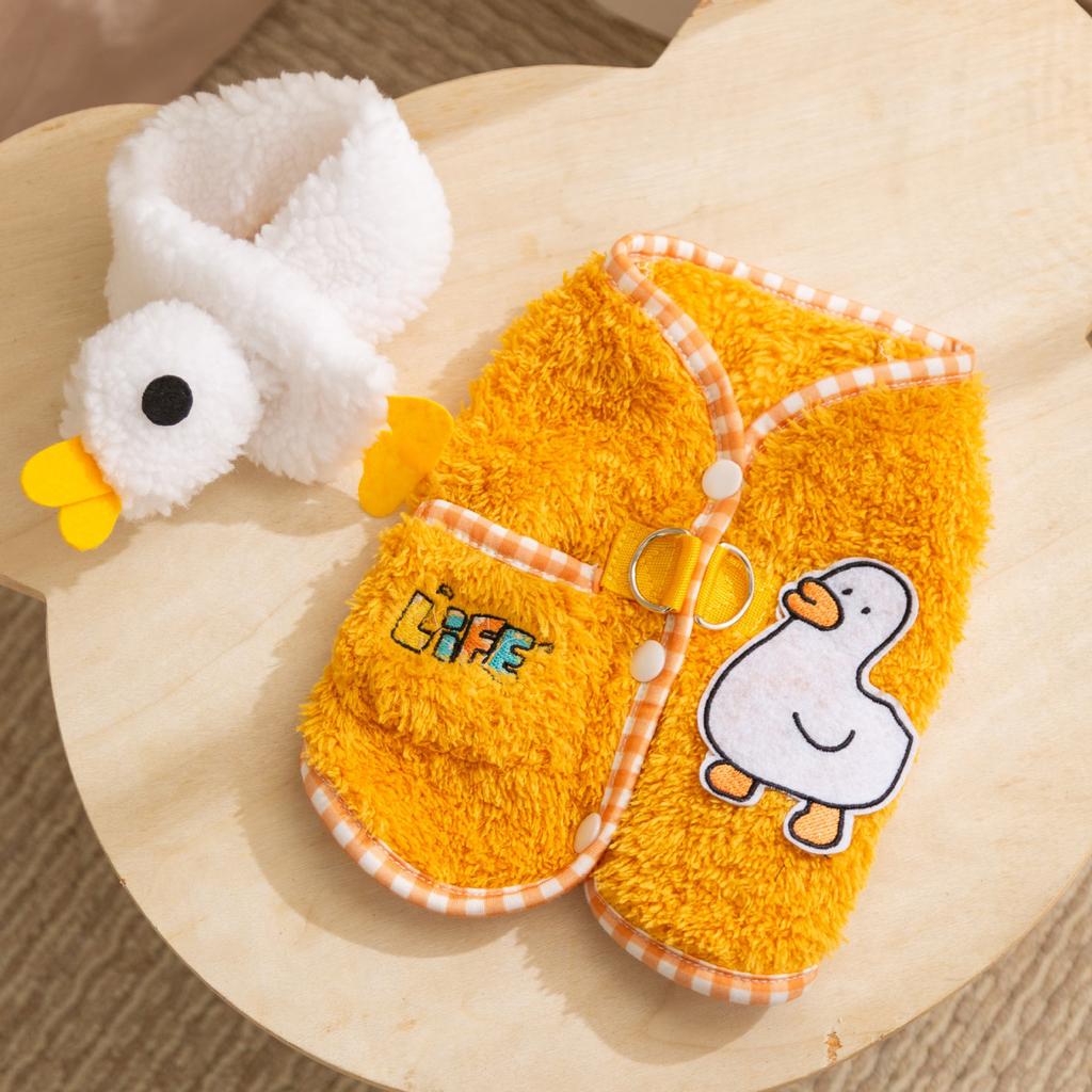 Одежда для домашних животных для маленьких собак, таких как бишон и тедди, включающая флисовые свитера без рукавов с шарфами, подходящие для и зимы.