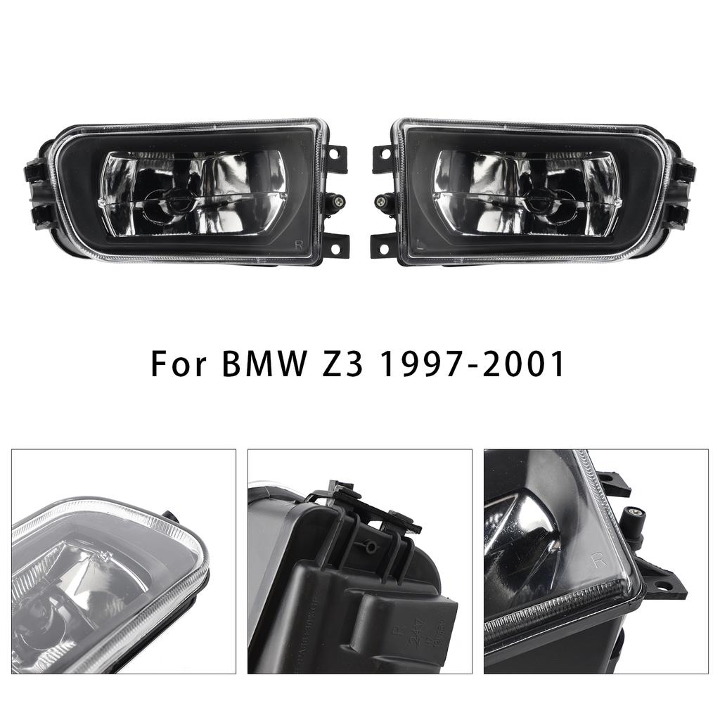 Pair Front Bumper Fog Light Lamp Housing Shell For BMW E39 5-Serise 1995-1998