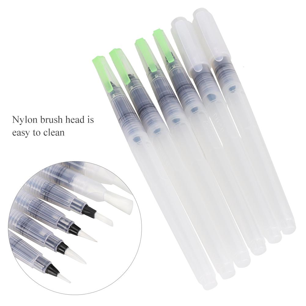 6 Pcs Water Brush Pen Painting Drawing Nylon Hair 18cm Long Water Writing Brush Tool