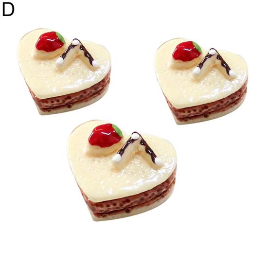 3Pcs Simulation Chocolate Cakes Miniature Food Figurine Dollhouse Accessories