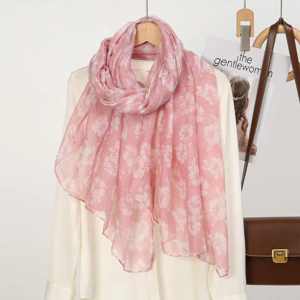 Breathable Floral Printed Scarf Soft Muslim Scarf Fashion Hijab Shawl Muslim Women