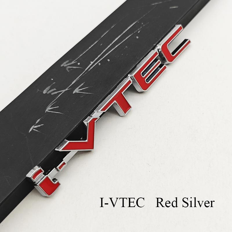 3D Metal Car Letters I VTEC Logo Rear Trunk Tail Badge Emblem Decals For Honda Civic Accord Jazz VEZEL Auto Sticker Accessories