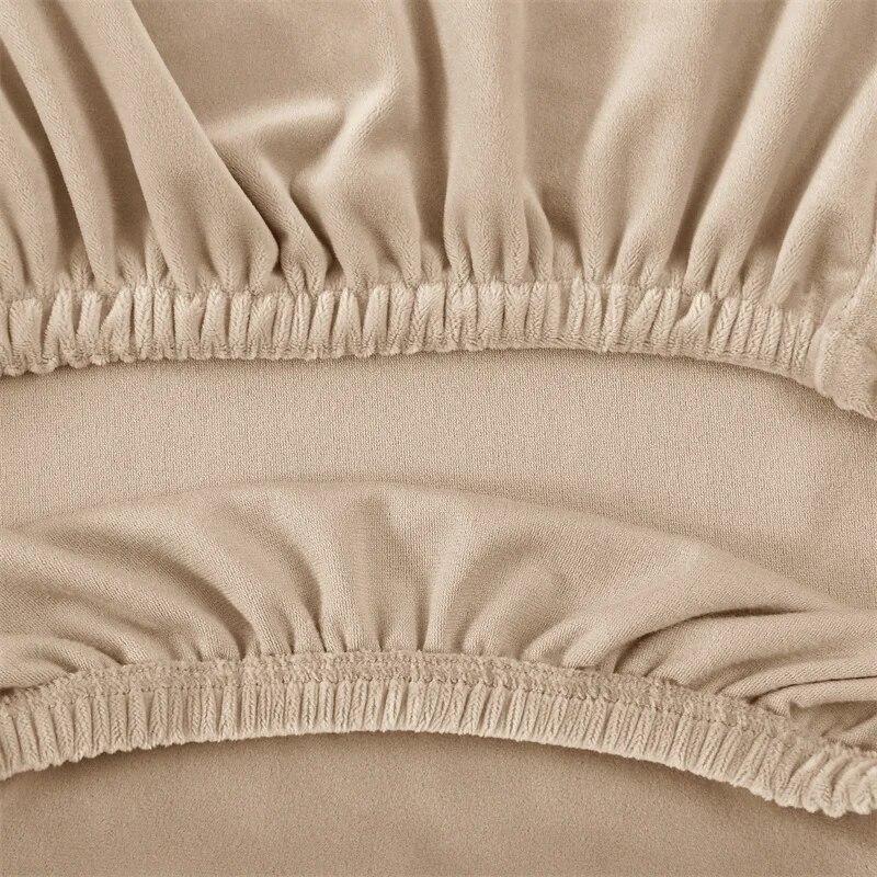 1PC Soft Velvet Chair Cover Solid Color Elastic Dining Chair Covers Winter Warm Seat Slipcovers Home Hotel Wedding Banquet Party