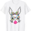 Милый кролик с банданой, очки tie-dye, жвачка, футболка на Пасху