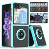 Shockproof Matte Phone Case for Samsung Galaxy Z Flip 6 5 4 3 Protective Cover Ring Stand Holder Shell Business Full Protection