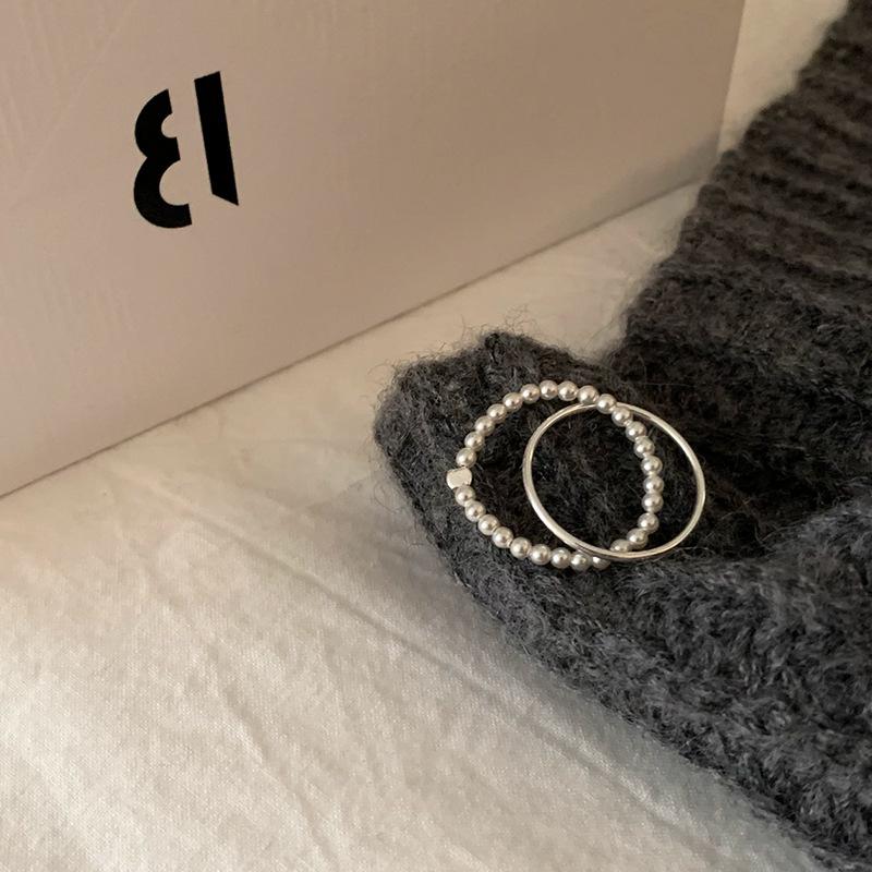 Кольцо Niche Design Bow Pearl Cross Double Ring женское легкое роскошное ретро элегантное индивидуальное кольцо