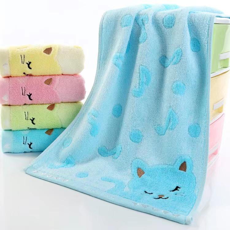 32-Strand Double-Sided Baby Towel, 25x50cm, Soft, Water-Absorbent, Thickened, Embroidered LOGO