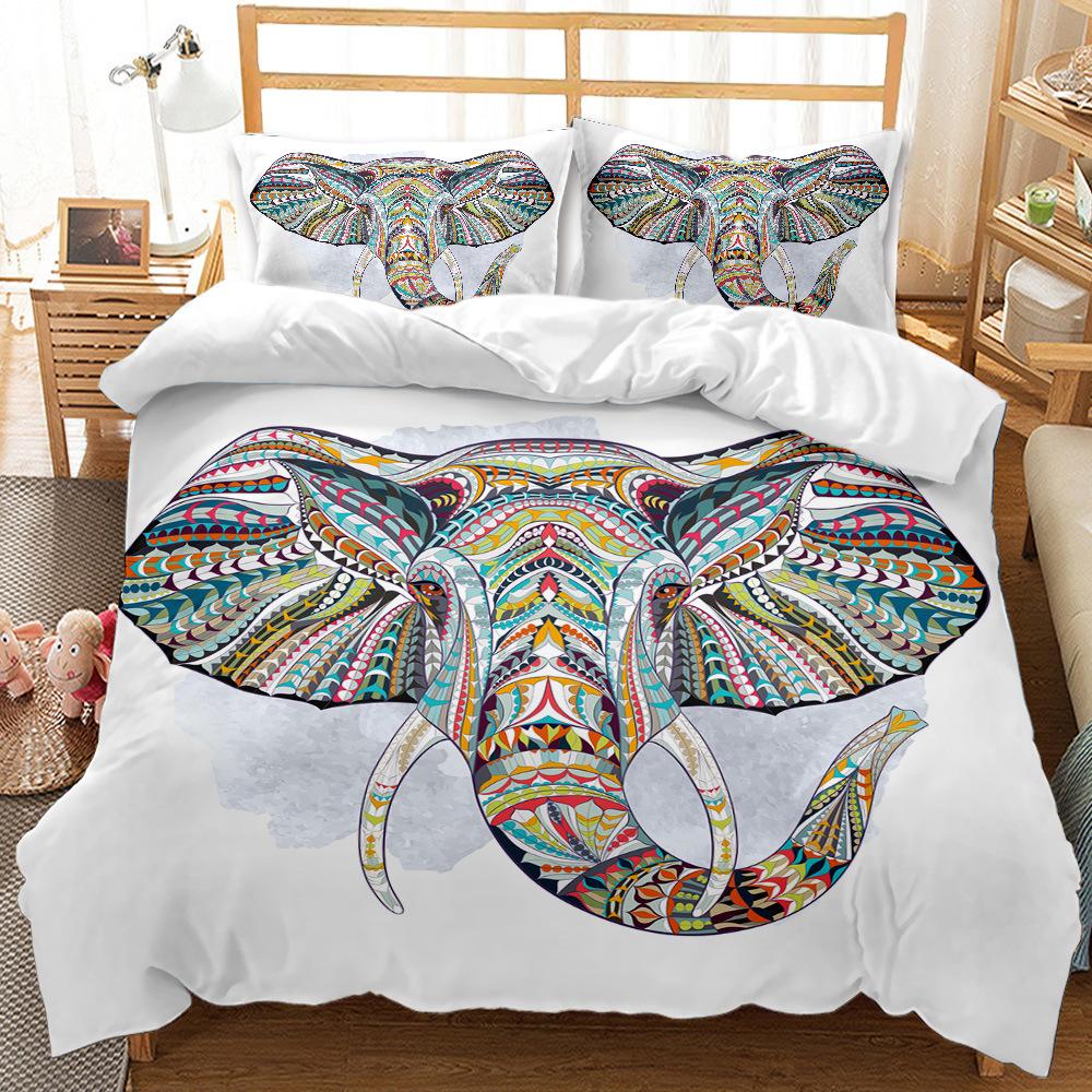 3D Bohemian Bedding Set King Queen Bed Duvet Cover Pillowcases 2/3pcs Animal Cover Set Kid Adult Gift Exotic Style