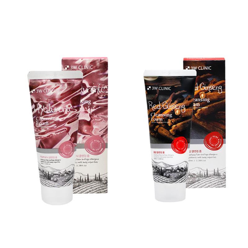 3w Clinic 5 видов очищающей пенки: Гиалуриновая кислота/Авокадо/Цитрон-С/Белый трюфель/Красный женьшень 100мл (20 вариантов)