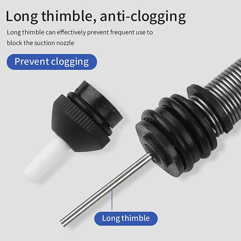 Dp-366D Dual-Ring Non-Slip Handle Solder Sucker Powerful Solder Pump Soldering Sucker Pen Hand Welding Tools