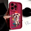 Крутая щенячья чехол для телефона со скейтбордом для iPhone 16 15 14 13 12 11 Pro Max Plus, Защитный, Гибкий, Гелевый, Противоударный