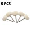 5pcs 2.35mm Wool Polishing Brush Set for Grinding and Buffing Metal and Stone Materials with Woolen Grinding Heads
