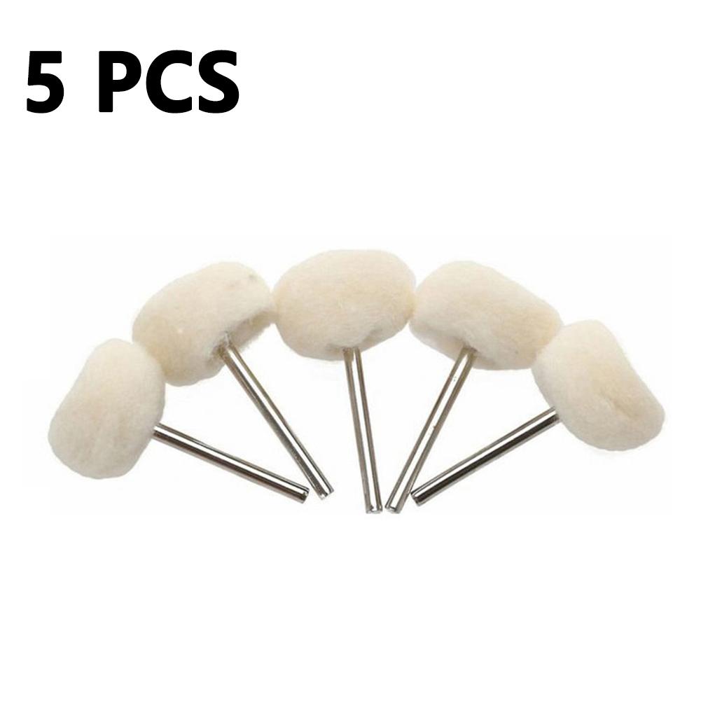 5pcs 2.35mm Wool Polishing Brush Set for Grinding and Buffing Metal and Stone Materials with Woolen Grinding Heads