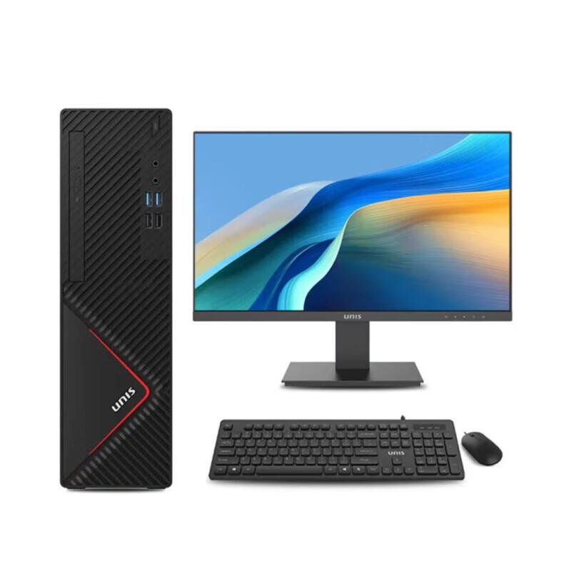 Бизнес-настольный ПК UNIS D3830 G3 с 23,8-дюймовым монитором (Китайская версия)