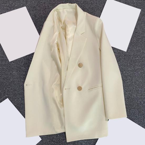 Весна-Осень Пиджак с лацканами, длинный рукав, двубортный пиджак с карманами